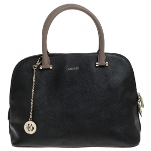 Pre Owned DKNY Black Leather Dome Satchel