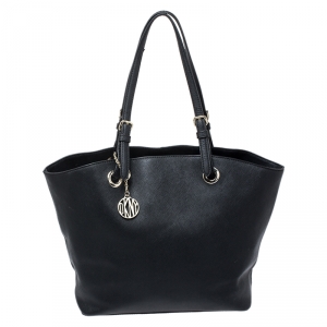 Pre Owned DKNY Black Leather Tote