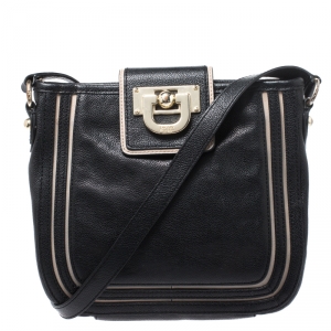 Pre Owned DKNY Black Leather Crossbody Bag
