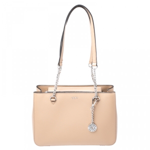 Pre Owned Dkny Beige Leather Medium Bryant Park Shopper Tote