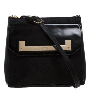 Pre Owned Dkny Black Leather Flap Shoulder Bag