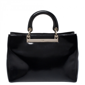 Pre Owned DKNY Black Leather Large Tote