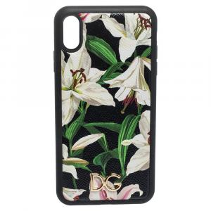 مملوكة مسبقًا Dolce & Gabbana Multicolor Floral Print Leather Logo Plaque iPhone XS Max Cover