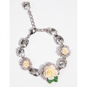 Dolce & Gabbana Silver Floral Charms Bracelet