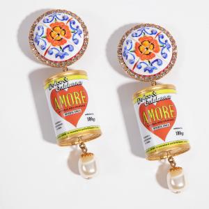 Dolce & Gabbana Gold Amore Can Drop Earrings