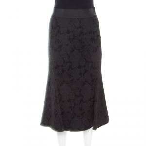 مملوكة مسبقًا تنورة دولتشي آند غابانا فلاونس جاكار أسود مورد L