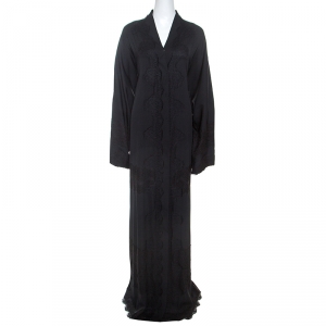 Dolce and Gabbana Black Silk Lace Detail Abaya M