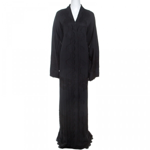 Dolce & Gabbana Black Silk Lace Detail Abaya M