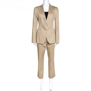 Dolce & Gabbana Beige Cotton Tailored Pant Suit M