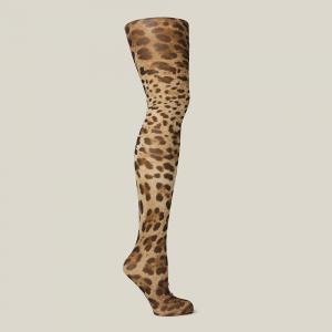 Pre Owned Dolce & Gabbana Animal Leopard-Print Mesh Tights  M