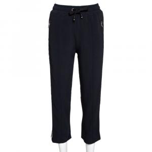 Pre Owned Dolce & Gabbana Black Viscose Stretch Waistband Cady Track Pants IT 36