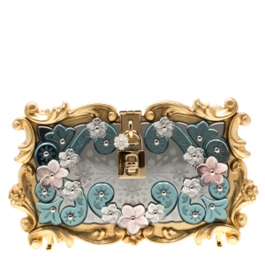 مملوكة مسبقًا حقيبة دولتشي أند غابانا صندوقية دولتشي باروك عاكس أكريليك متعددة الألوان