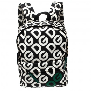 Dolce & Gabbana Black/White DG Mania Print Nylon Backpack