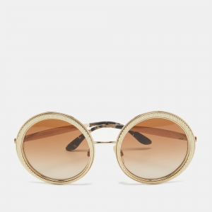 Dolce & Gabbana Gold/Brown Gradient DG2179 Frame Round Sunglasses