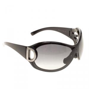 Pre Owned Dolce and Gabbana Black DG6024-B Crystal Embellished Shield Sunglasses
