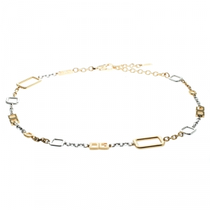 Pre Owned Dolce and Gabbana Two Tone Chain Link Belt