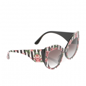 مملوكة مسبقًا Dolce & Gabbana Rose Printed/ Black Gradient DG4321-F Rose Collection Cat Eye Sungalsses