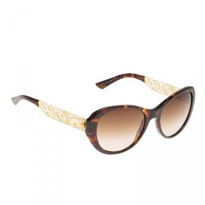 Pre Owned Dolce and Gabbana Havana DG4212 Filigree Cat Eye Sunglasses
