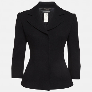 Pre Owned Dolce & Gabbana Black Wool Single Breasted Blazer M