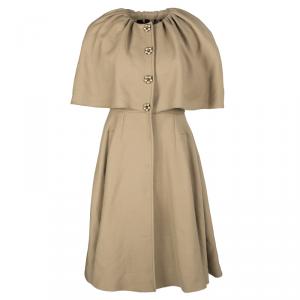 Dolce and Gabbana FW'12 Barouque Collection Brown Wool Cape Detail Dress Coat S