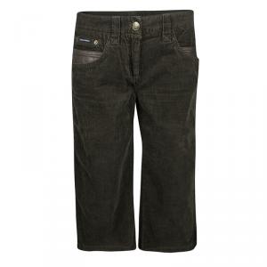 Dolce and Gabbana Olive Green Corduroy Three Quarter Pants M
