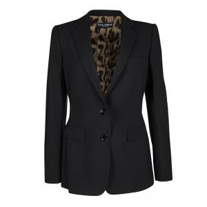 Pre Owned Dolce and Gabbana Black Wool Tailored Pant Suit M