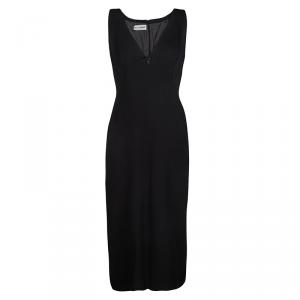 Pre Owned Dolce and Gabbana Vintage Black V-Neck Sleeveless Dress L