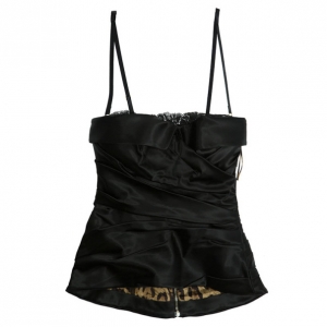 Pre Owned Dolce and Gabbana Satin/Lace Bustier Top L