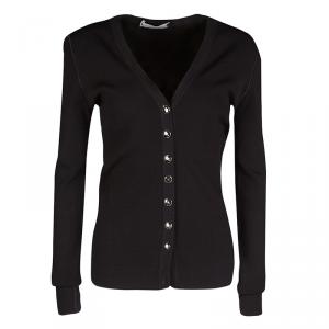Pre Owned Dolce and Gabbana Black Ribbed Cardigan M
