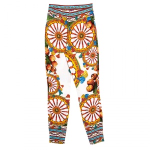Pre Owned Dolce and Gabbana Multicolor Sicilian Print Pants S