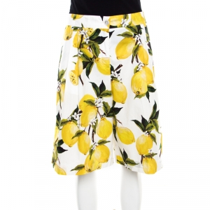 Dolce and Gabbana White Lemon and Floral Printed Cotton Bermuda Shorts S
