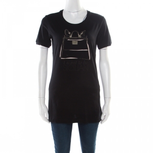 Pre Owned تي شيرت دولتشي آند غابانا أسود مطبوع M