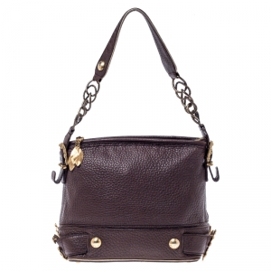 مملوكة مسبقًا Dolce & Gabbana Dark Brown Leather Baroque Shoulder Bag