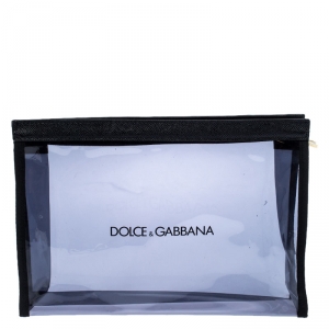 Pre Owned Dolce and Gabbana Black PVC and Leather Pouch