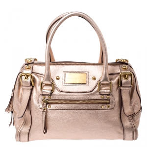 Dolce & Gabbana Metallic Pink Leather Miss Easy Way Boston Bag