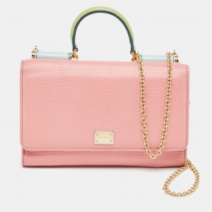 Pre Owned Dolce & Gabbana Multicolor Leather Sicily Lipstick Wallet on Chain