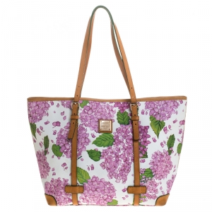 Dooney and Bourke Multicolor Floral Print Coated Canvas Shopper Tote