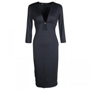 Dsquared2 Grey Wool Jersey Long Sleeve Dress M