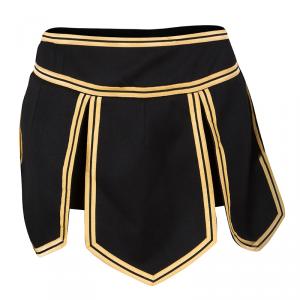 Dsquared2 Black Wool Gold Trim Detail Mini Skirt S