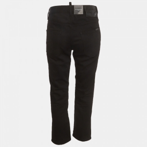 Pre Owned Dsquared2 Black Denim Cool Girl Cropped Jeans M/Waist 34" 