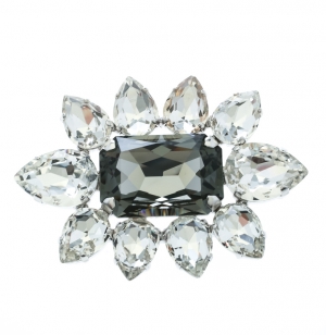 Dsquared2 Crystal Flower Silver Tone Pin Brooch