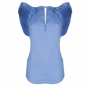 Dsquared2 Blue Ruffle Detail Top S