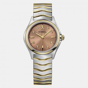 Ebel Brown Stainless Steel Wave 1216568 Quartz Women's Wristwatch 30mm