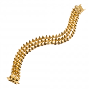Eddie Borgo Mini Cone Triple Strand Gold Tone Bracelet