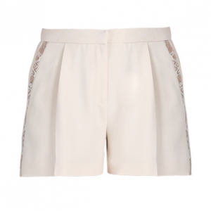 Elie Saab White Lace-Detailed Shorts M