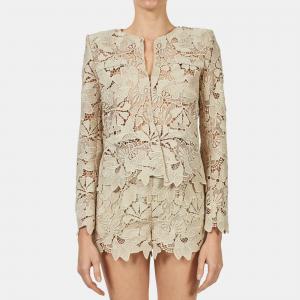 Elie Saab Castle Wall Macrame Lace Long Sleeve Jacket S