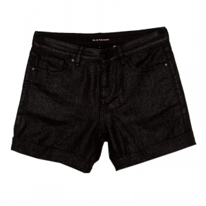 Elie Tahari Black Azella Coated Denim Shorts S