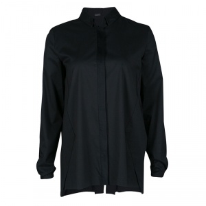 Elie Tahari Black Long Sleeve Button Front Carly Blouse XS