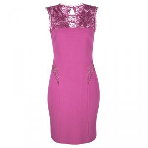 Emilio Pucci Pink Scallop Lace Detail Sleeveless Dress S
