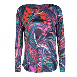 Emilio Pucci Multicolor Printed Knit Top M